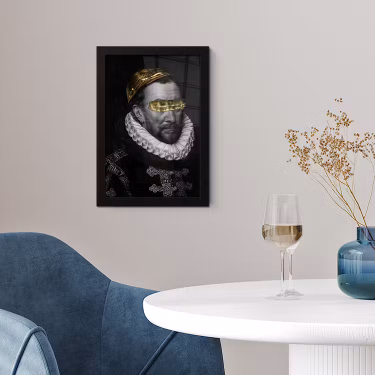 Willem van Oranje - Adriaen Thomasz - Zwart - Wit fotolijst zwart zonder passe partout klein -sfeer4