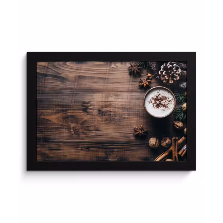 Winter - Houtlook - Stilleven fotolijst zwart zonder passe partout klein -3d
