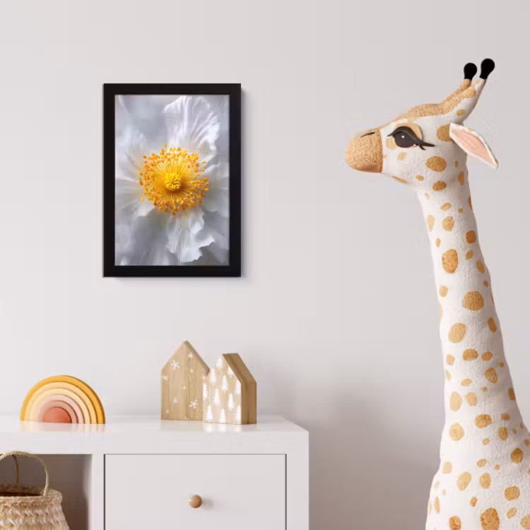 Wit - Bloem - Elegant fotolijst zwart zonder passe partout klein -usfeer4_kinderkamer