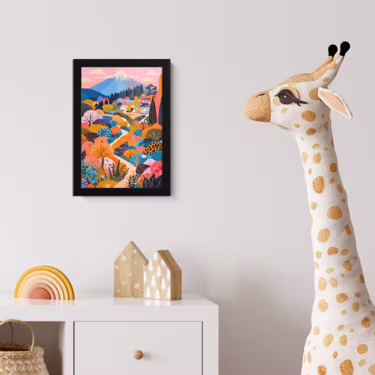 Witte bergtop - Modern - Kleurrijk fotolijst zwart zonder passe partout klein -usfeer4_kinderkamer