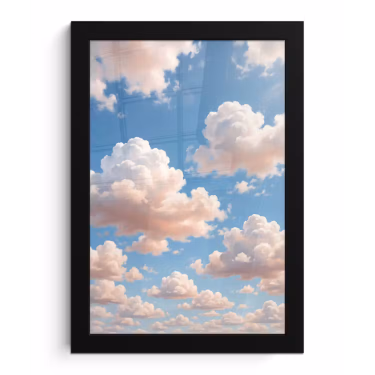 Wolken - Hemel - Natuur - Licht - Blauw fotolijst zwart zonder passe partout klein -3d