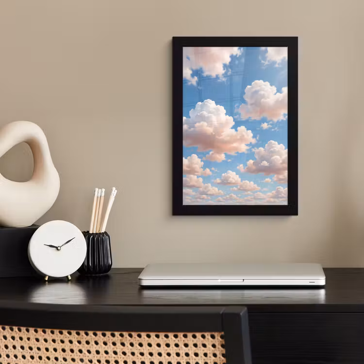 Wolken - Hemel - Natuur - Licht - Blauw fotolijst zwart zonder passe partout klein -sfeer1