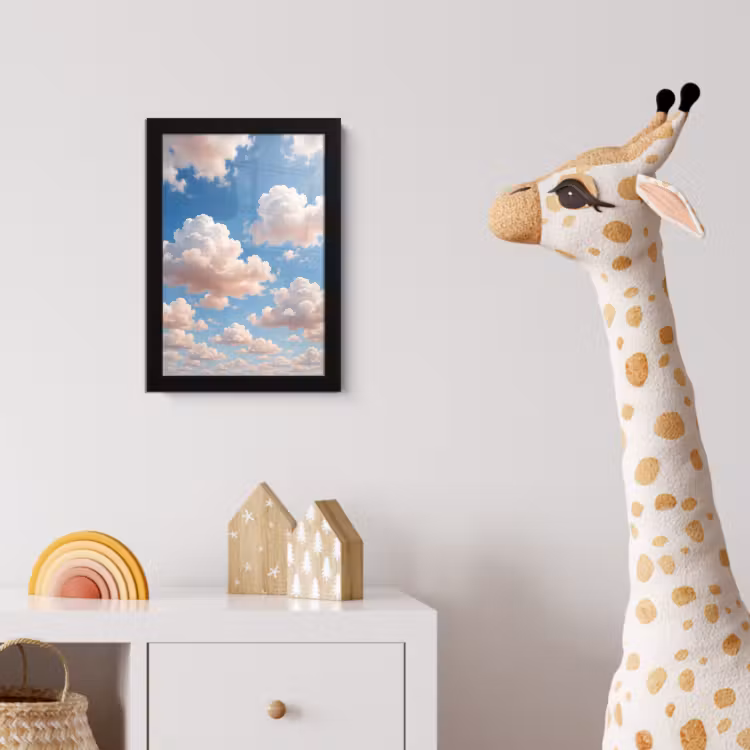 Wolken - Hemel - Natuur - Licht - Blauw fotolijst zwart zonder passe partout klein -usfeer4_kinderkamer