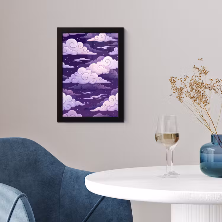 Wolken - Nacht - Natuur - Abstract - Paars fotolijst zwart zonder passe partout klein -sfeer4