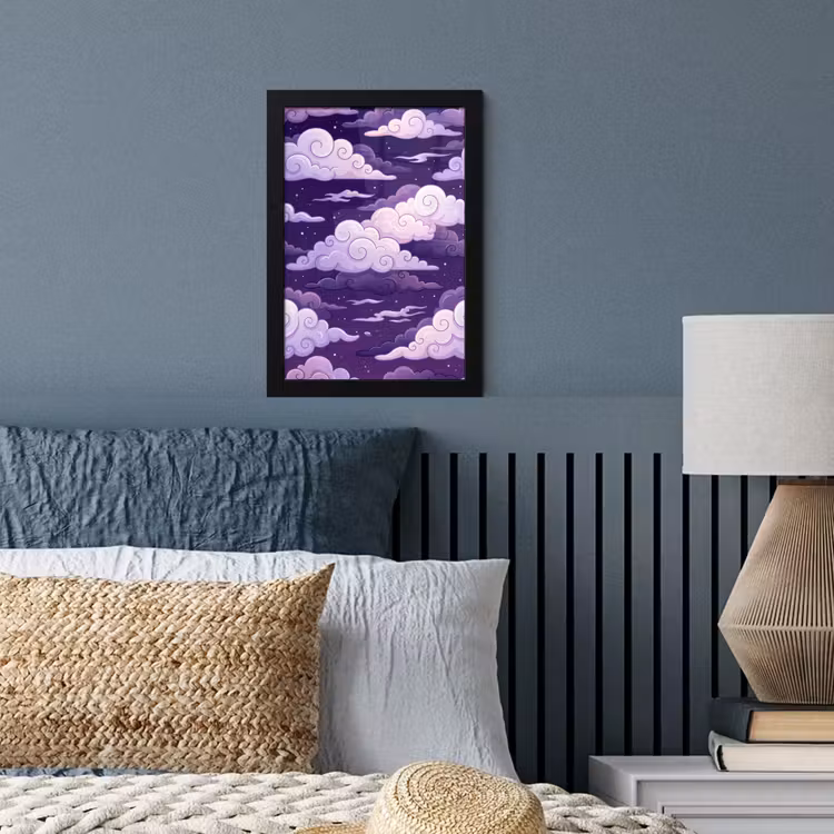 Wolken - Nacht - Natuur - Abstract - Paars fotolijst zwart zonder passe partout klein -sfeer3