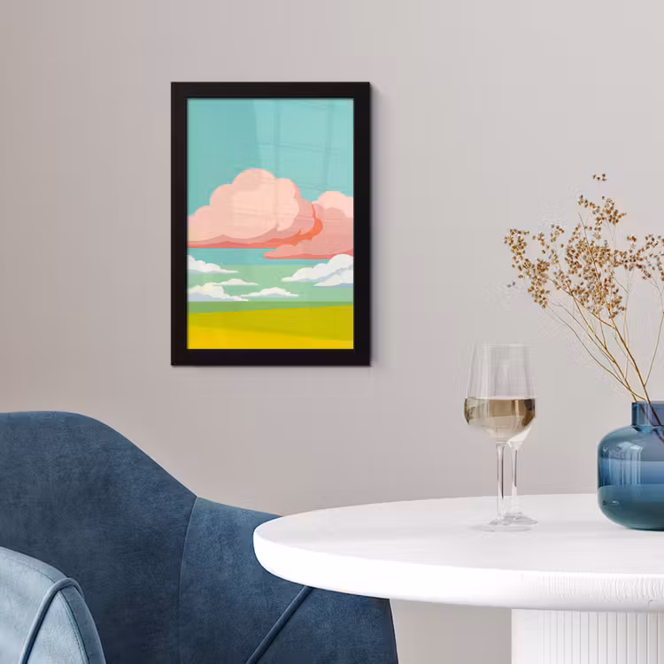 Wolken - Roze - Natuur - Modern - Pastel fotolijst zwart zonder passe partout klein -sfeer4
