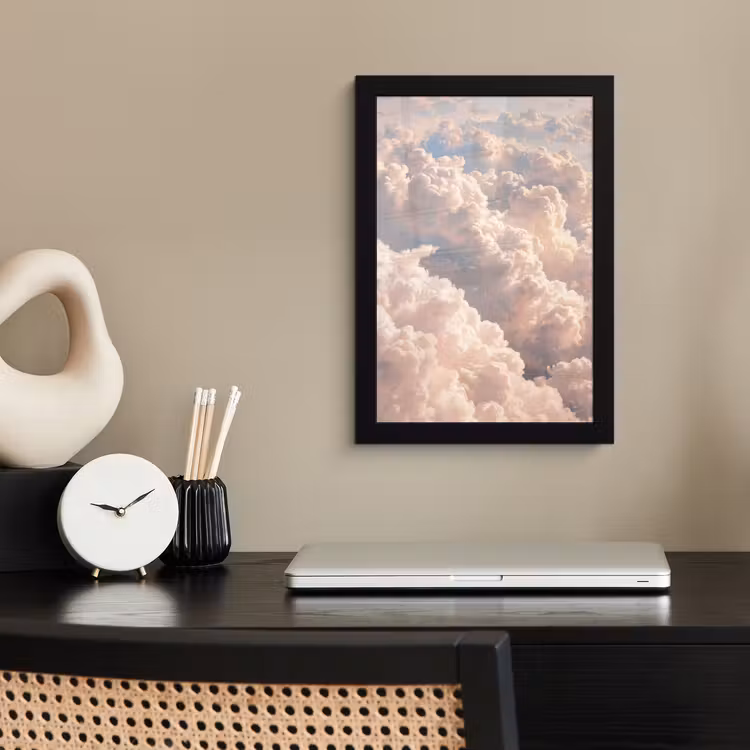 Wolken - Zonsondergang - Natuur - Pastel - Roze fotolijst zwart zonder passe partout klein -sfeer1