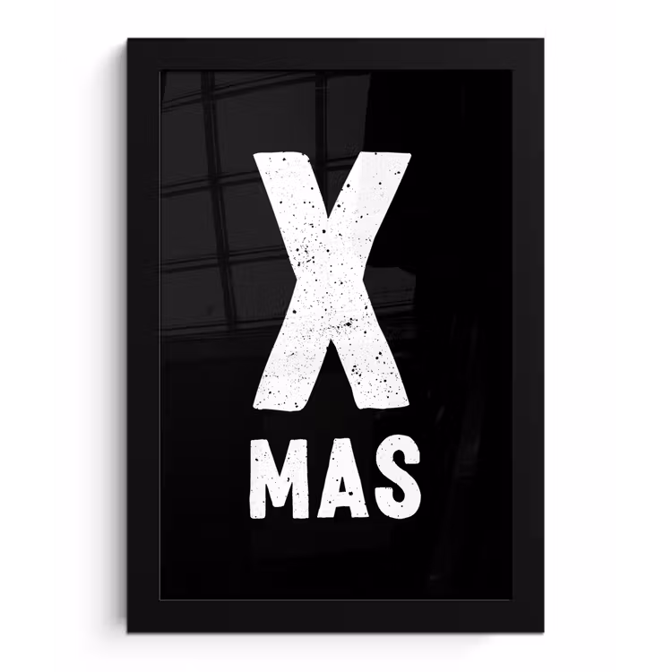 Xmas - Kerst - Zwart - Vintage - Quotes fotolijst zwart zonder passe partout klein -3d