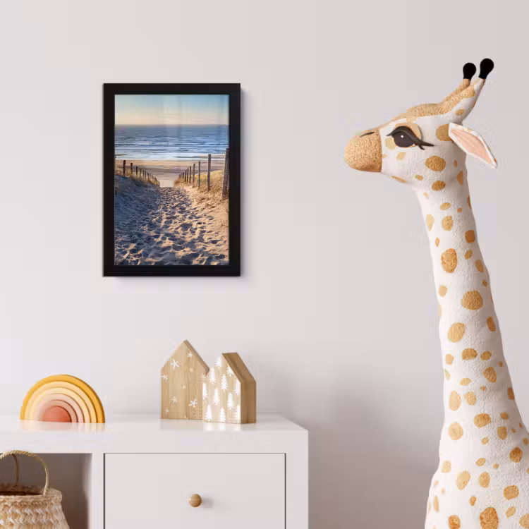 Zand - Strand - Duin - Zee - Zomer fotolijst zwart zonder passe partout klein -usfeer4_kinderkamer