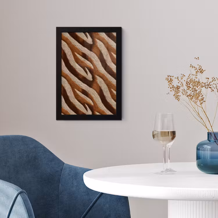 Zebra - Bruin - Patroon fotolijst zwart zonder passe partout klein 224 -sfeer4