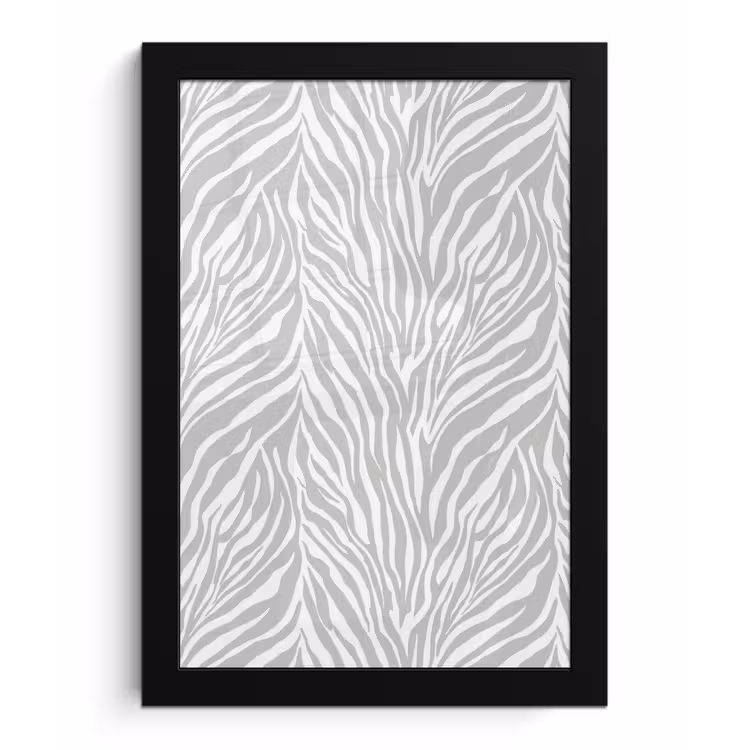 Zebra - Motief - Grijs fotolijst zwart zonder passe partout klein 224 -3d