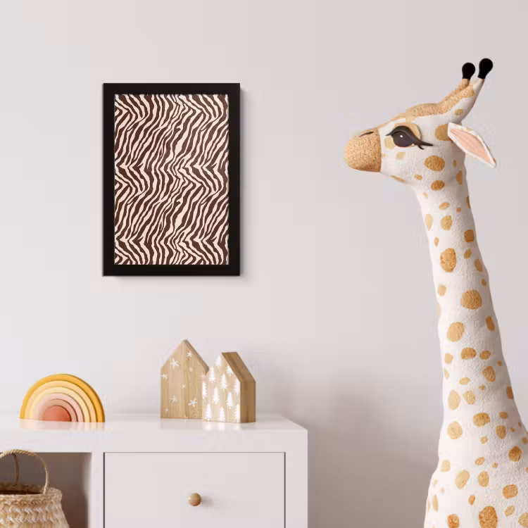 Zebra - Patroon - Zwart - Wit fotolijst zwart zonder passe partout klein 224 -usfeer4_kinderkamer