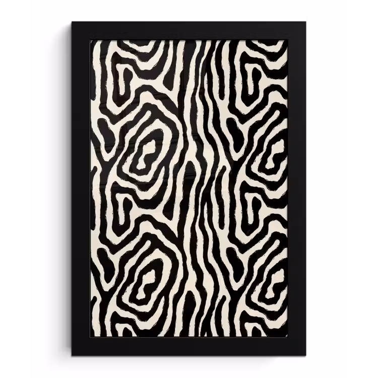 Zebra - Zwart - Abstract fotolijst zwart zonder passe partout klein 224 -3d