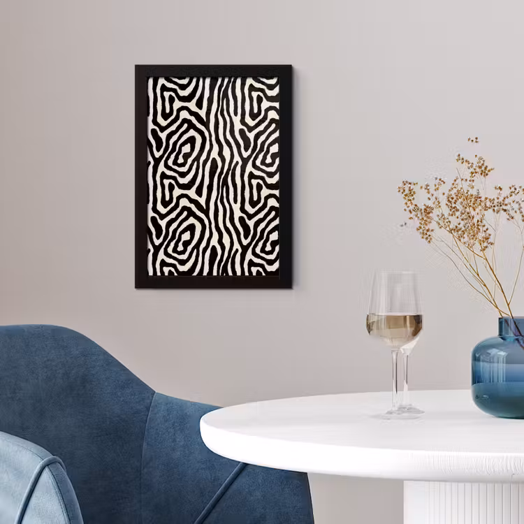 Zebra - Zwart - Abstract fotolijst zwart zonder passe partout klein 224 -sfeer4