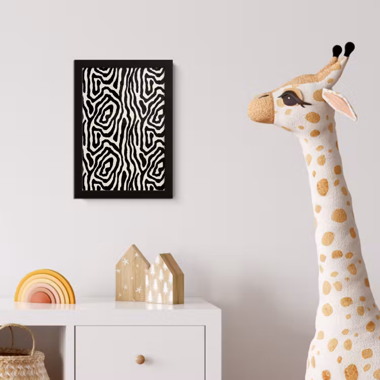 Zebra - Zwart - Abstract fotolijst zwart zonder passe partout klein 224 -usfeer4_kinderkamer