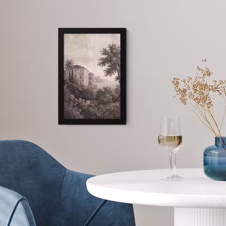 Zee - Villa - Beige fotolijst zwart zonder passe partout klein -sfeer4