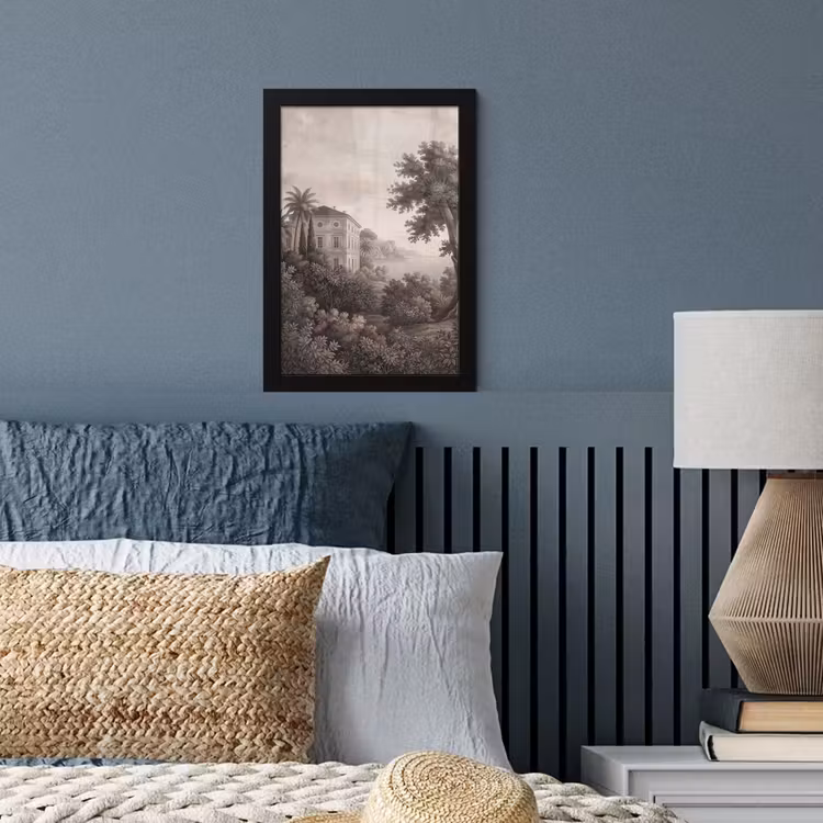 Zee - Villa - Beige fotolijst zwart zonder passe partout klein -sfeer3