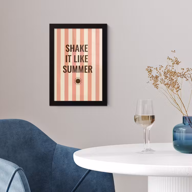 Zomer - Quote - Strepen fotolijst zwart zonder passe partout klein -sfeer4