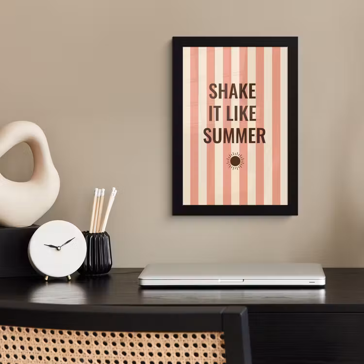 Zomer - Quote - Strepen fotolijst zwart zonder passe partout klein -sfeer1