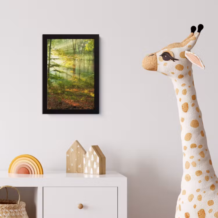 Zon - Bos - Bomen - Natuur - Herfst fotolijst zwart zonder passe partout klein -usfeer4_kinderkamer