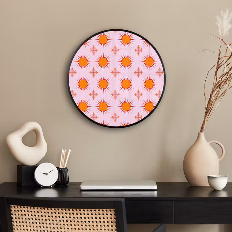Zon - Patroon - Roze Fotolijst rond zonder passe partout klein 856 -sfeer1