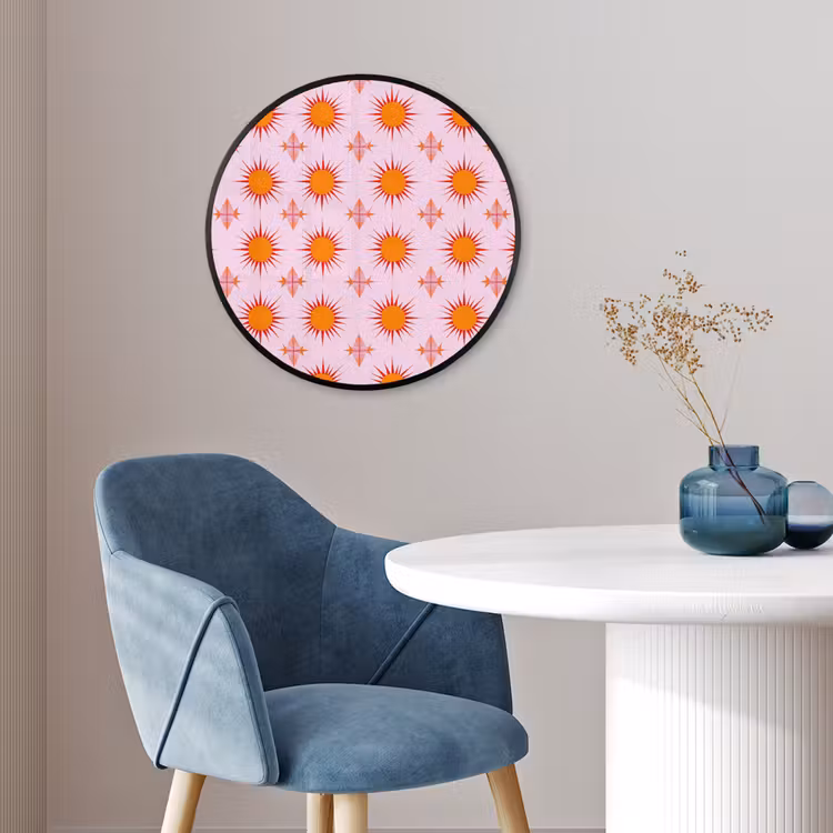 Zon - Patroon - Roze Fotolijst rond zonder passe partout klein 856 -sfeer2