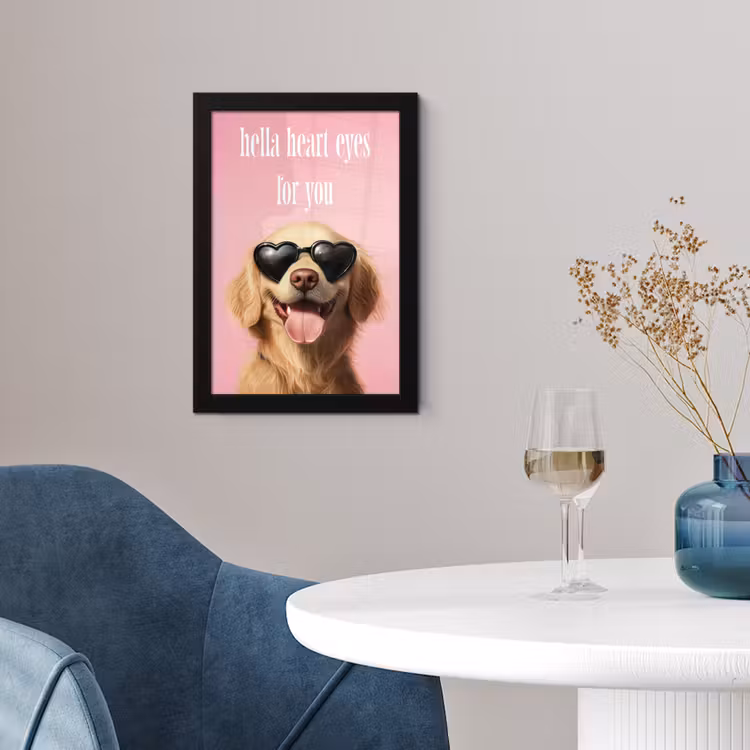 Zonnebril - Hartjes - Hond - Valentijn fotolijst zwart zonder passe partout klein -sfeer4
