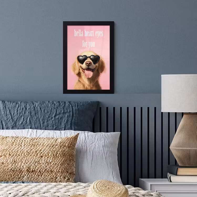 Zonnebril - Hartjes - Hond - Valentijn fotolijst zwart zonder passe partout klein -sfeer3