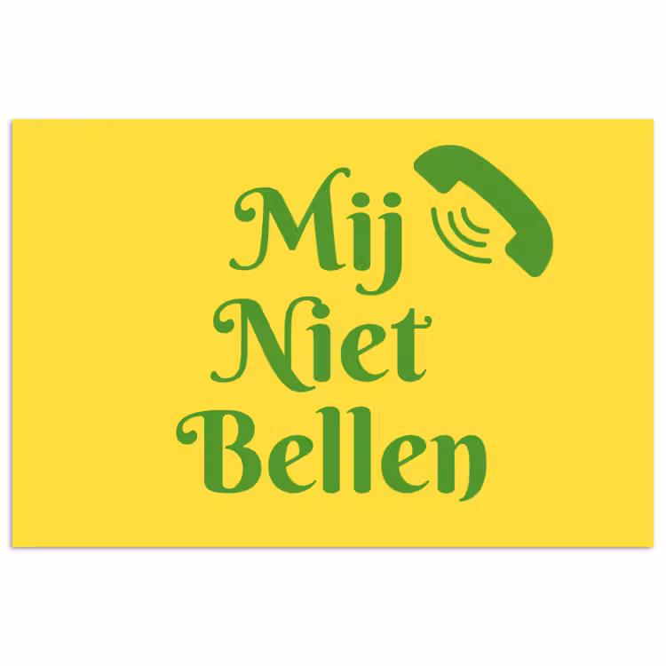 Mij niet bellen - Telefoon - Geel poster papier klein -3d