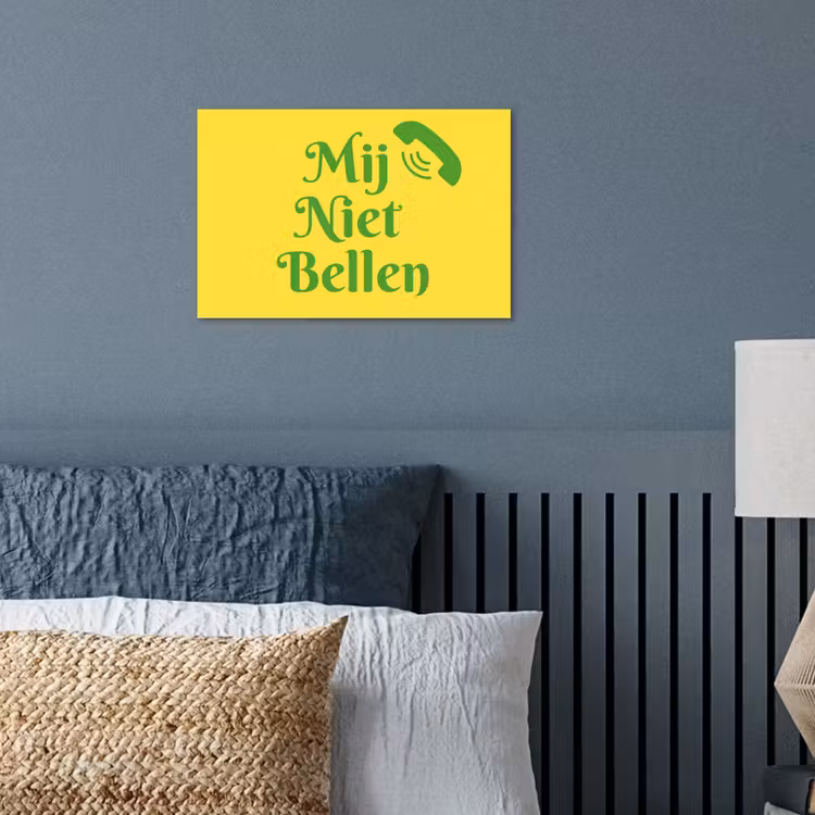 Mij niet bellen - Telefoon - Geel poster papier klein -sfeer2