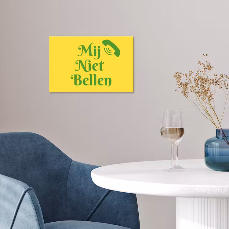 Mij niet bellen - Telefoon - Geel poster papier klein -sfeer3