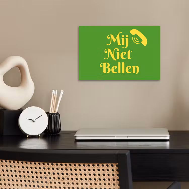 Mij niet bellen - Telefoon - Groen poster papier klein -sfeer1