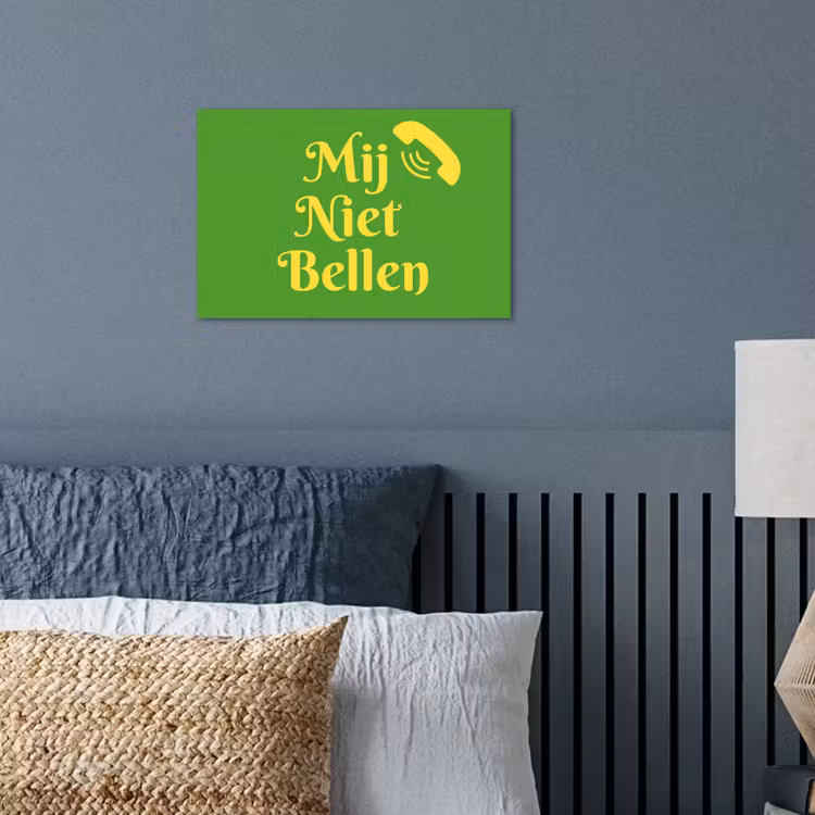 Mij niet bellen - Telefoon - Groen poster papier klein -sfeer2