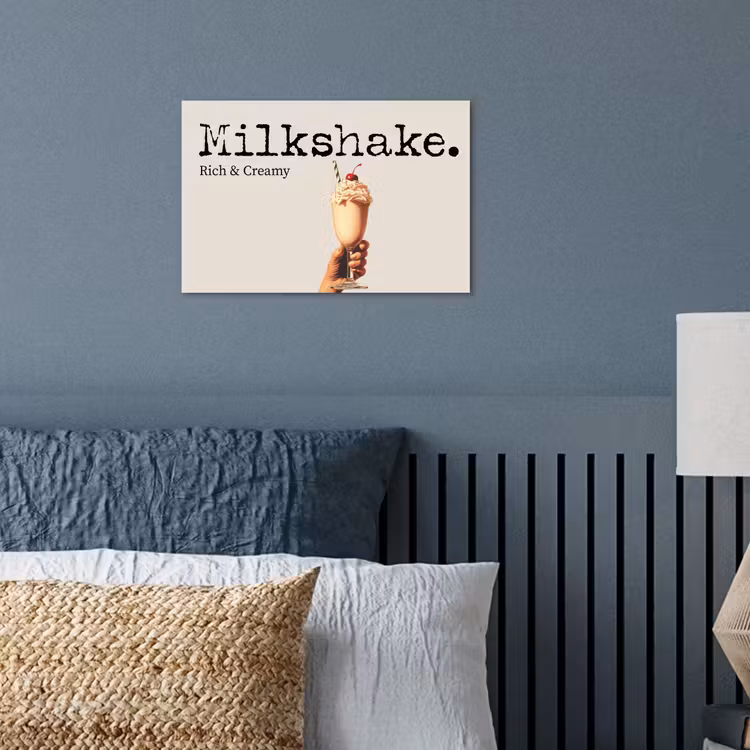 Milkshake - Kers - Rietje poster papier klein -sfeer2