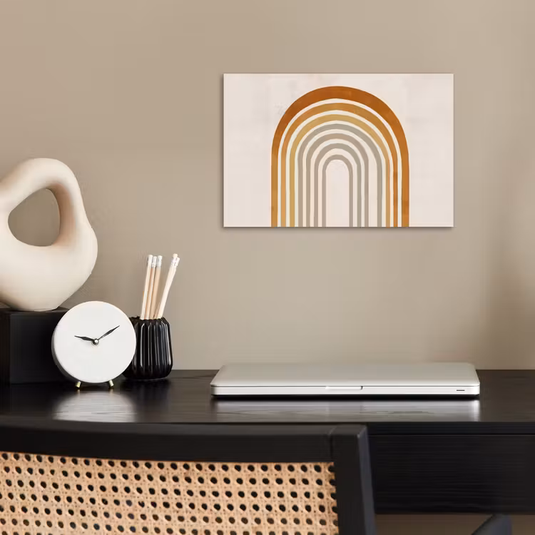 Minimalistisch - Boog - Lijnen - Beige poster papier klein -sfeer1
