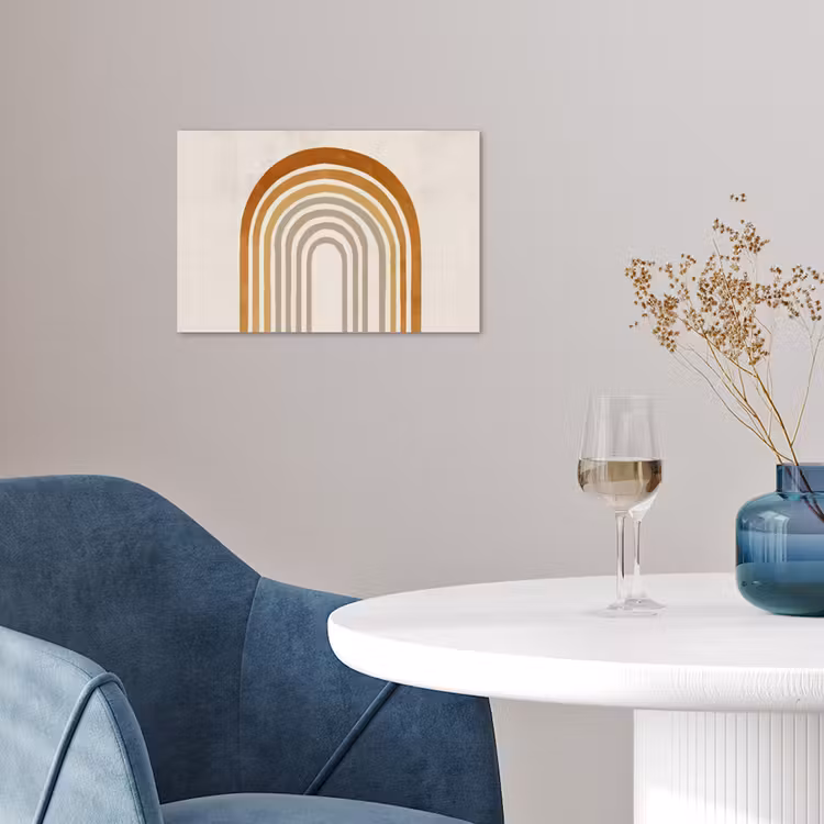 Minimalistisch - Boog - Lijnen - Beige poster papier klein -sfeer3