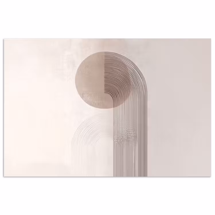 Minimalistisch - Cirkel - Lichtgrijs poster papier klein -3d