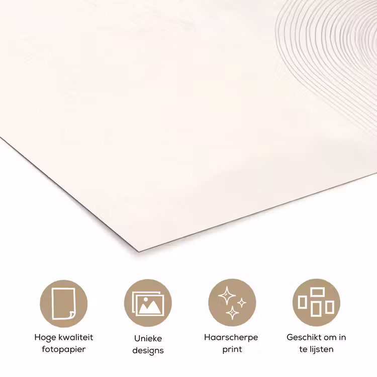 Minimalistisch - Cirkel - Lichtgrijs poster papier klein -closeup_NL