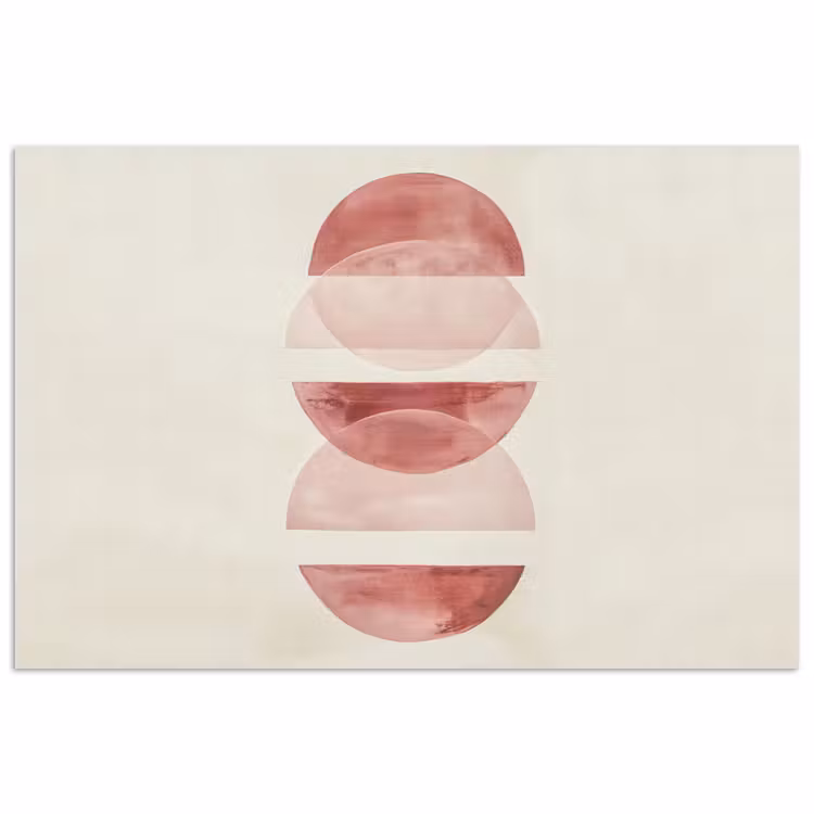 Minimalistisch - Cirkels - Roze poster papier klein -3d