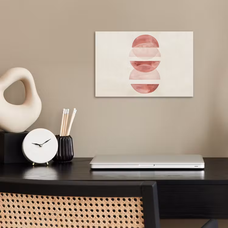 Minimalistisch - Cirkels - Roze poster papier klein -sfeer1