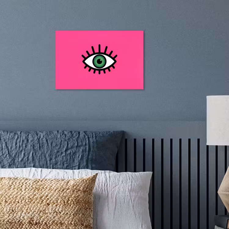 Minimalistisch - Oog - Roze poster papier klein -sfeer2