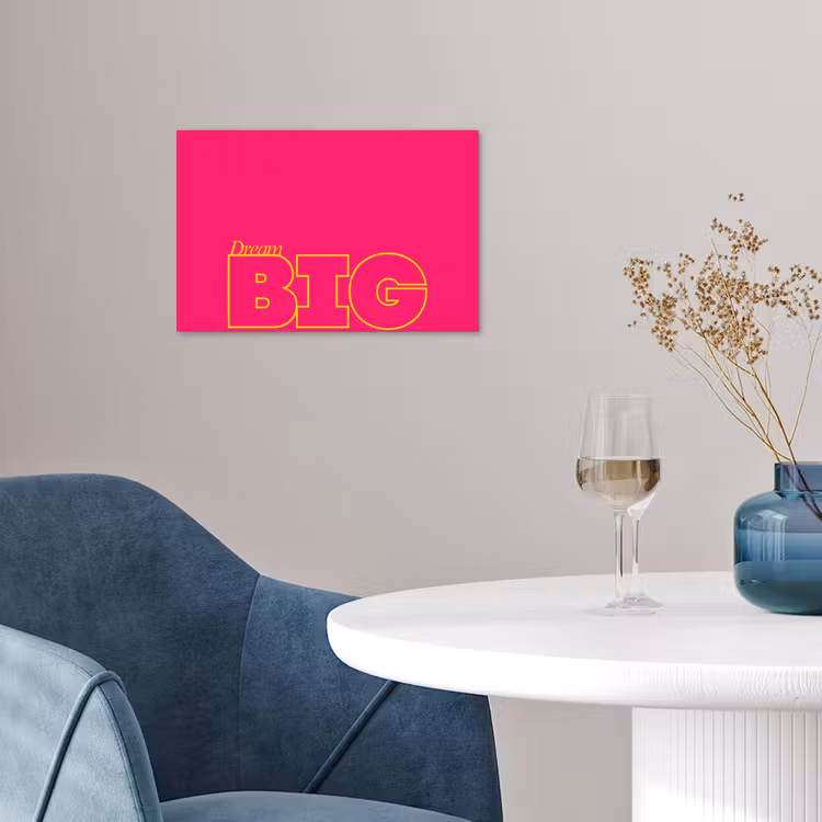 Minimalistisch - Roze - Dream big - Grafisch poster papier klein -sfeer3