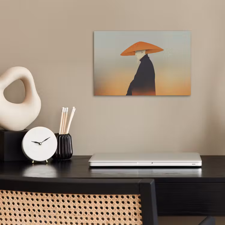Minimalistisch - Silhouet - Oranje poster papier klein -sfeer1