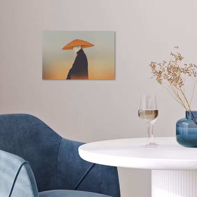 Minimalistisch - Silhouet - Oranje poster papier klein -sfeer3