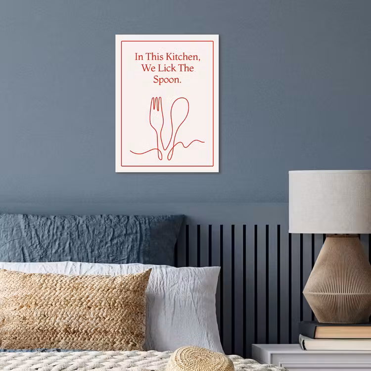 Minimalistisch - Vork - Lepel - Lijntekening poster papier klein -sfeer2