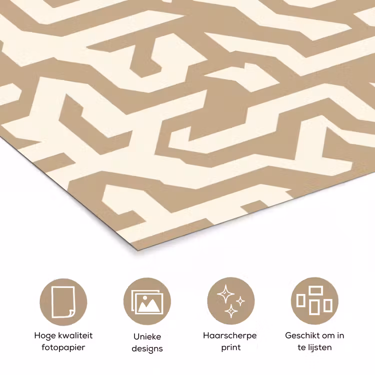 Modern - Abstract - Beige poster papier klein 62 -closeup_NL