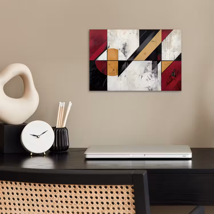 Modern - Abstract - Geometrisch - Rood - Industrieel poster papier klein -sfeer1