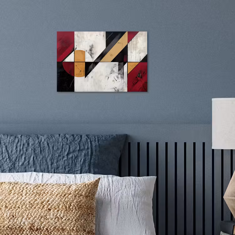 Modern - Abstract - Geometrisch - Rood - Industrieel poster papier klein -sfeer2