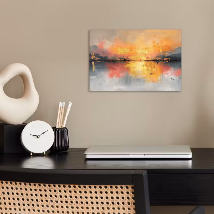 Modern - Abstract - Goud - Roze poster papier klein -sfeer1