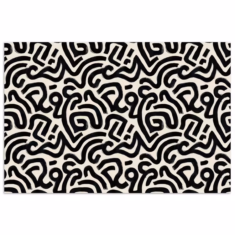 Modern - Abstract - Zwart poster papier klein 62 -3d